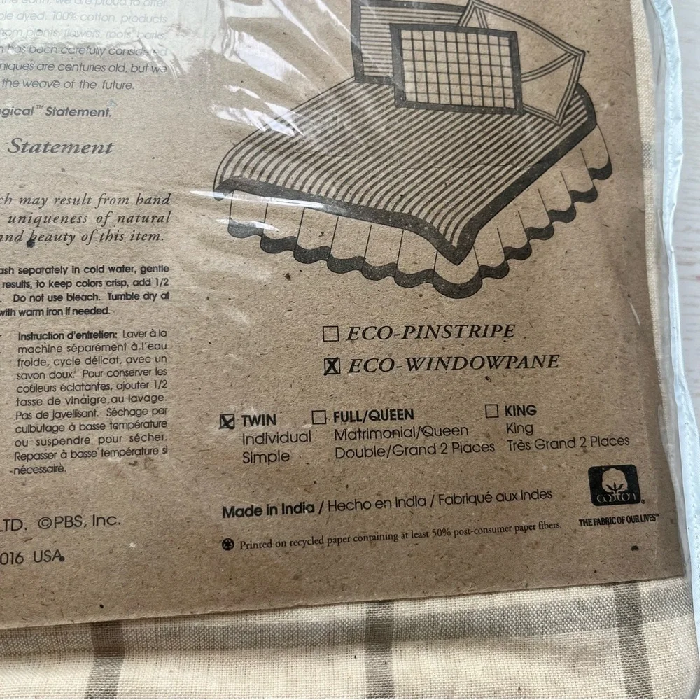 Park B. Smith Eco-ordinates All Natural duvet comforter cover 100% Cotton Twin
